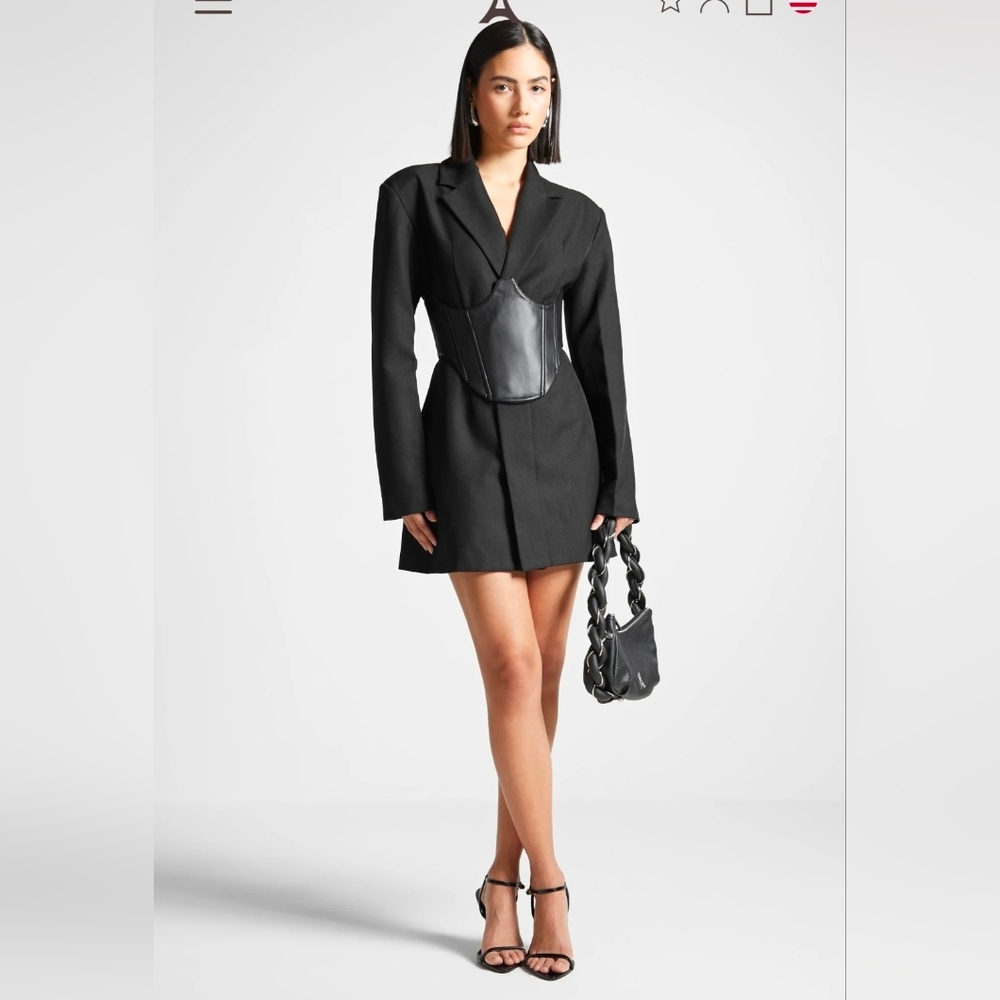 Maniere De Voir Structured Black Blazer Dress - Picture 8 of 8